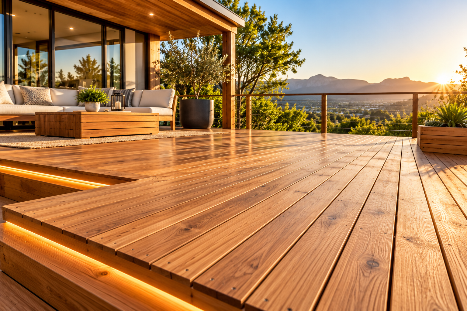 Beautiful timber decking demonstrating the possibilities of quality timber