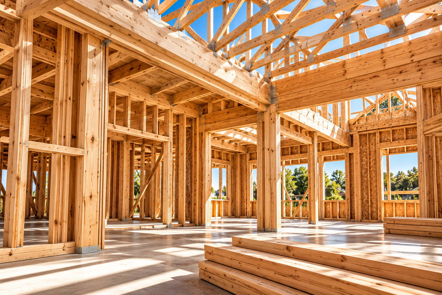 Timber structures and construction materials